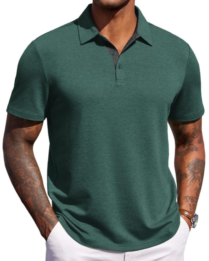Maxime Polo Homme – Polo Manches Courtes Respirant, Style Golf & Casual Élégant