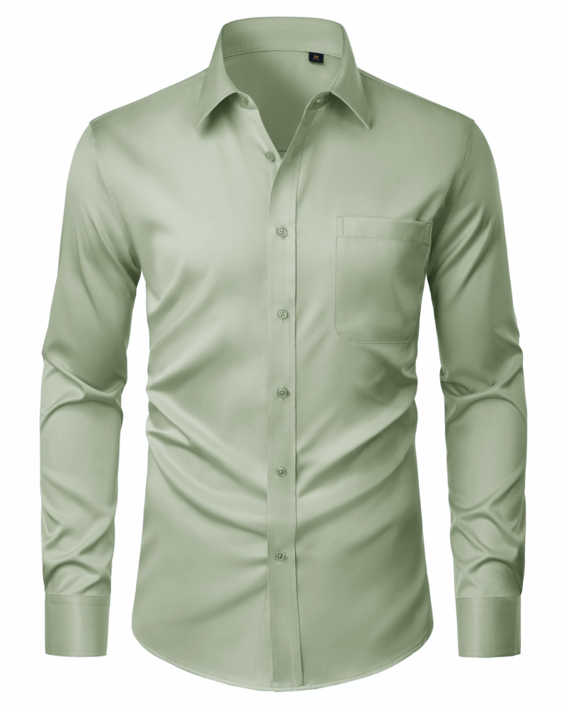 David Chemise Homme – Chemise Anti-Taches Stretch, Sans Plis & Manches Longues