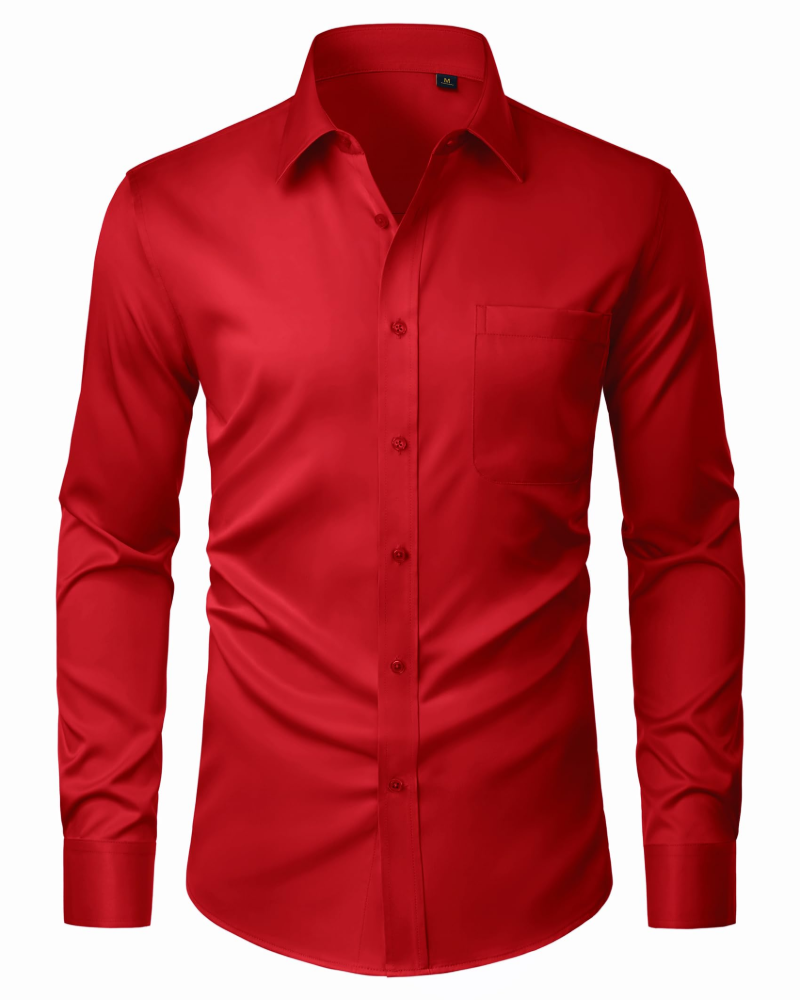 David Chemise Homme – Chemise Anti-Taches Stretch, Sans Plis & Manches Longues