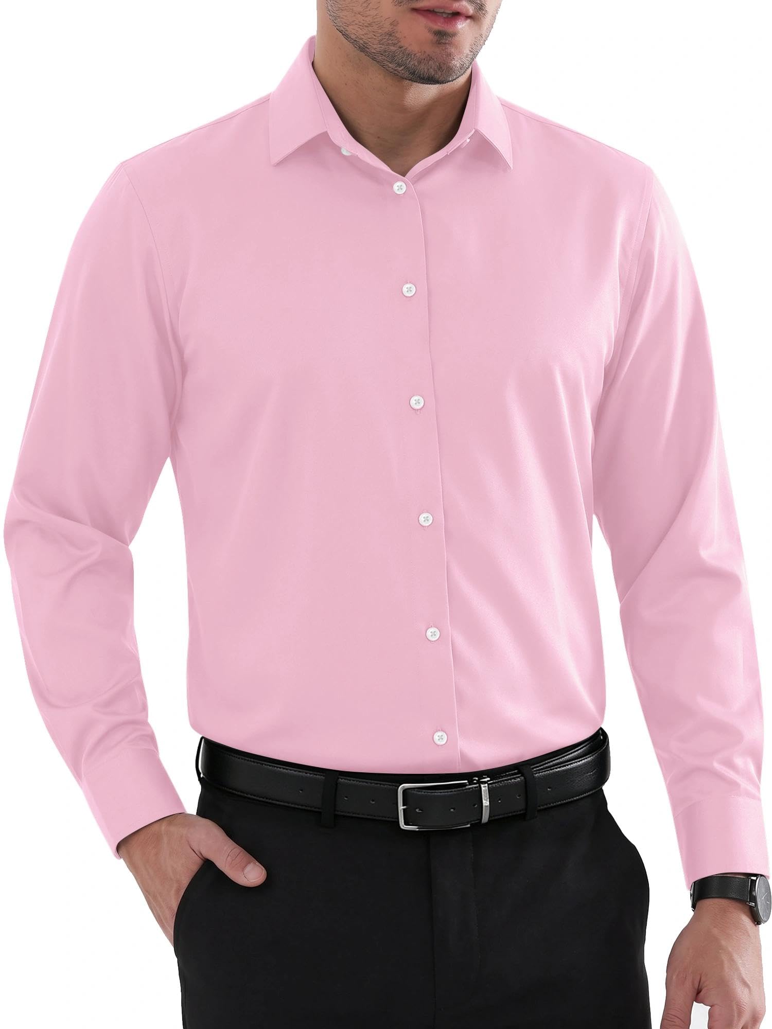 Louie Chemise Homme – Chemise Sans Plis Regular Fit, Col Renforcé & Manches Longues