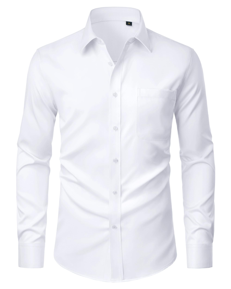 David Chemise Homme – Chemise Anti-Taches Stretch, Sans Plis & Manches Longues