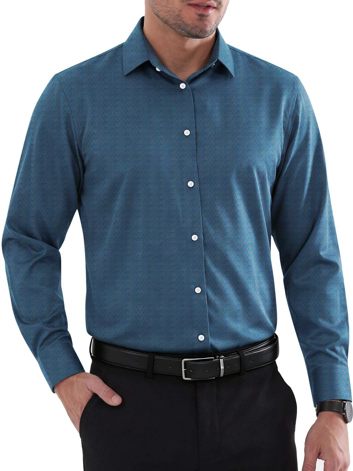 Louie Chemise Homme – Chemise Sans Plis Regular Fit, Col Renforcé & Manches Longues