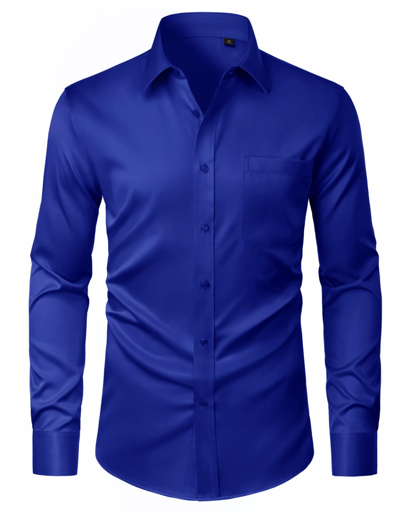 David Chemise Homme – Chemise Anti-Taches Stretch, Sans Plis & Manches Longues