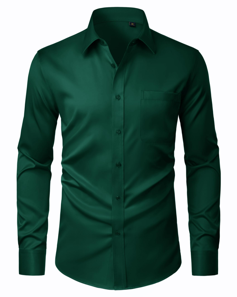 David Chemise Homme – Chemise Anti-Taches Stretch, Sans Plis & Manches Longues