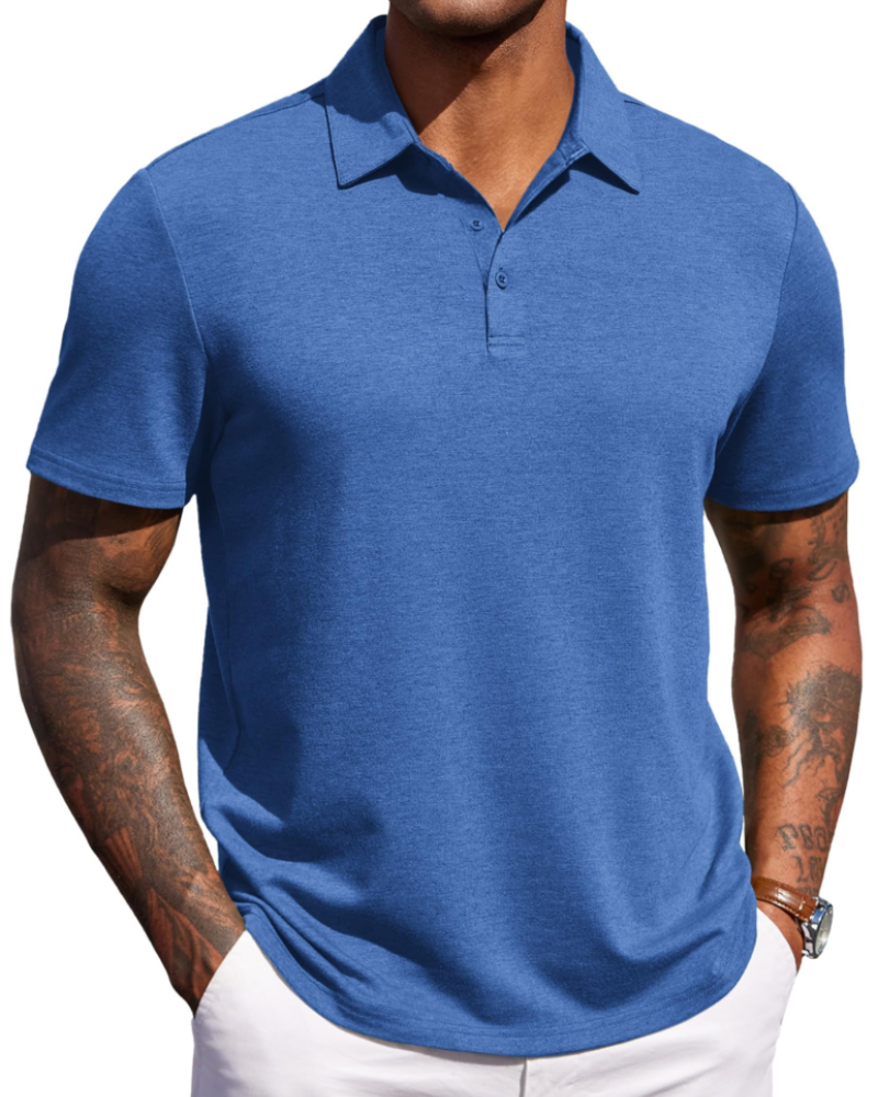 Maxime Polo Homme – Polo Manches Courtes Respirant, Style Golf & Casual Élégant