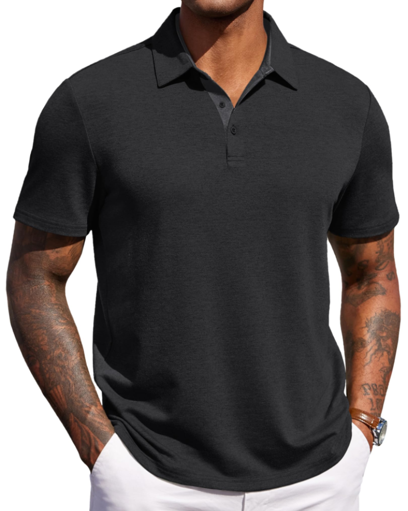Maxime Polo Homme – Polo Manches Courtes Respirant, Style Golf & Casual Élégant