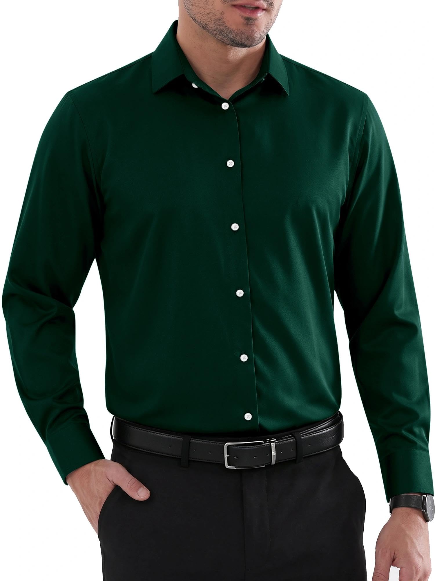 Louie Chemise Homme – Chemise Sans Plis Regular Fit, Col Renforcé & Manches Longues