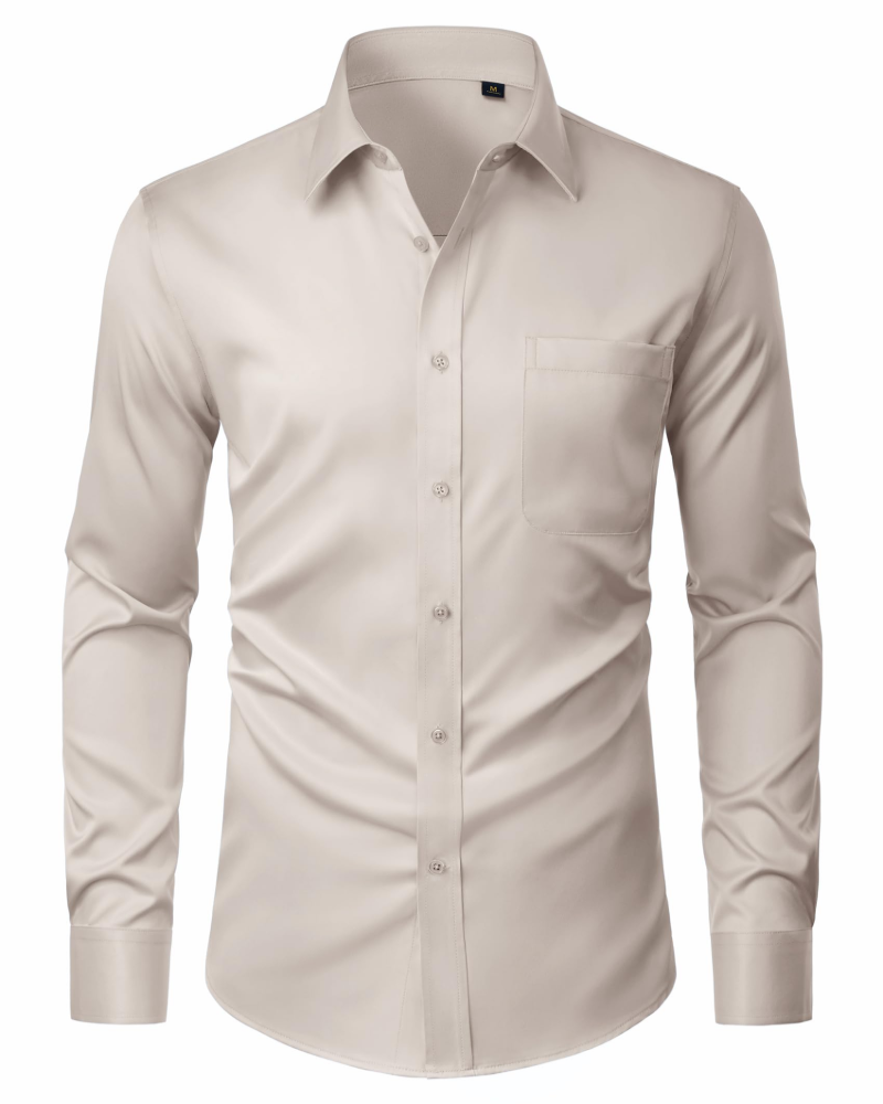 David Chemise Homme – Chemise Anti-Taches Stretch, Sans Plis & Manches Longues