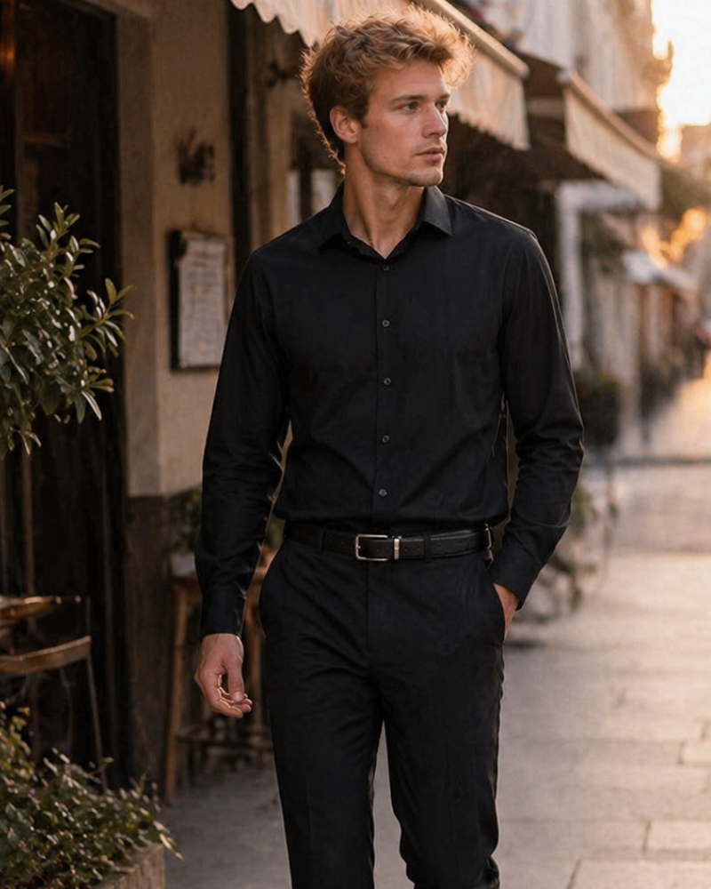Louie Chemise Homme – Chemise Sans Plis Regular Fit, Col Renforcé & Manches Longues