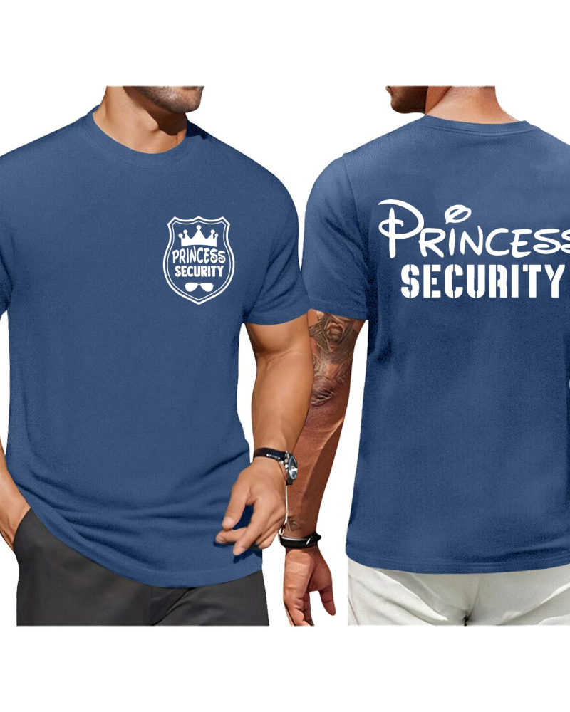 Max tričko pre mužov – Humorné tričko Princess Security, bavlna s elastanom, bežné nosenie
