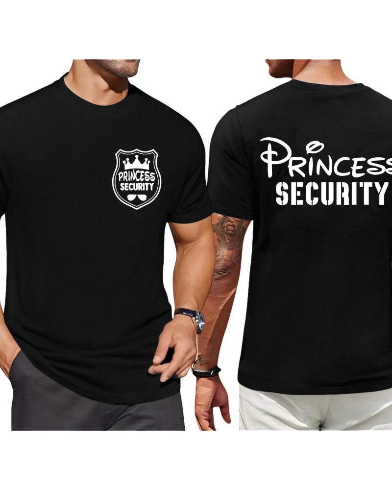 Max tričko pre mužov – Humorné tričko Princess Security, bavlna s elastanom, bežné nosenie