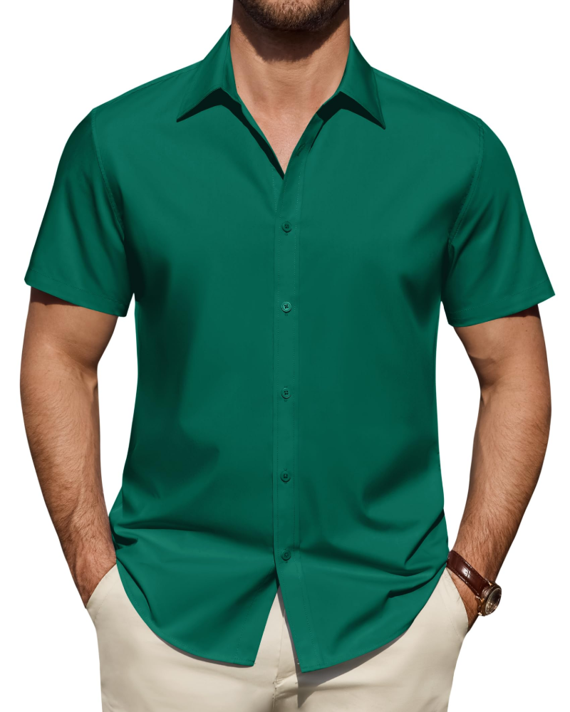 Julius Chemise Homme – Chemise Anti-Taches Stretch Manches Courtes & Style Business