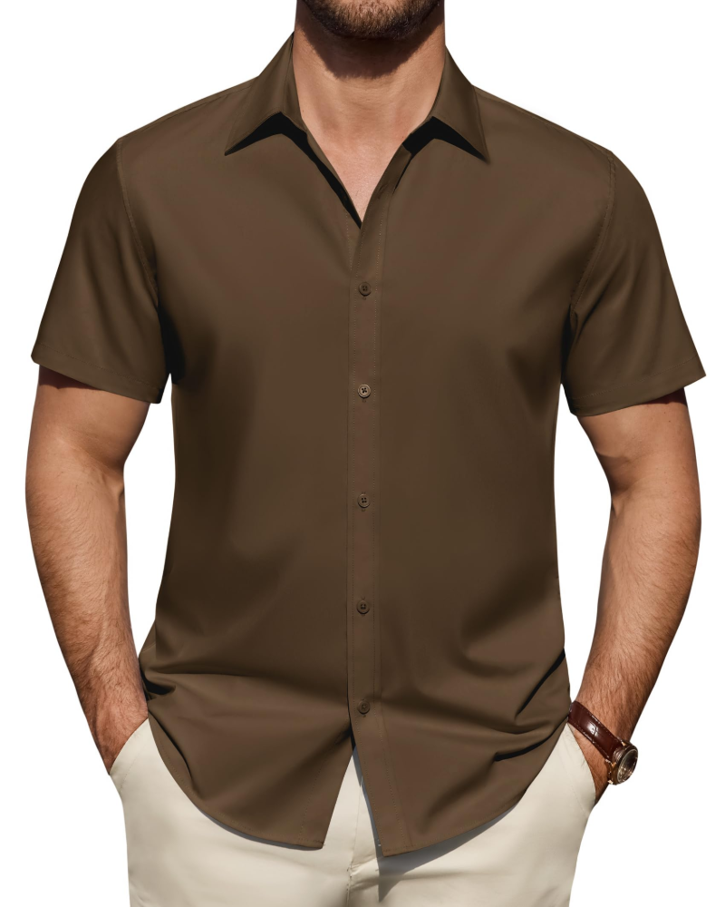 Julius Chemise Homme – Chemise Anti-Taches Stretch Manches Courtes & Style Business