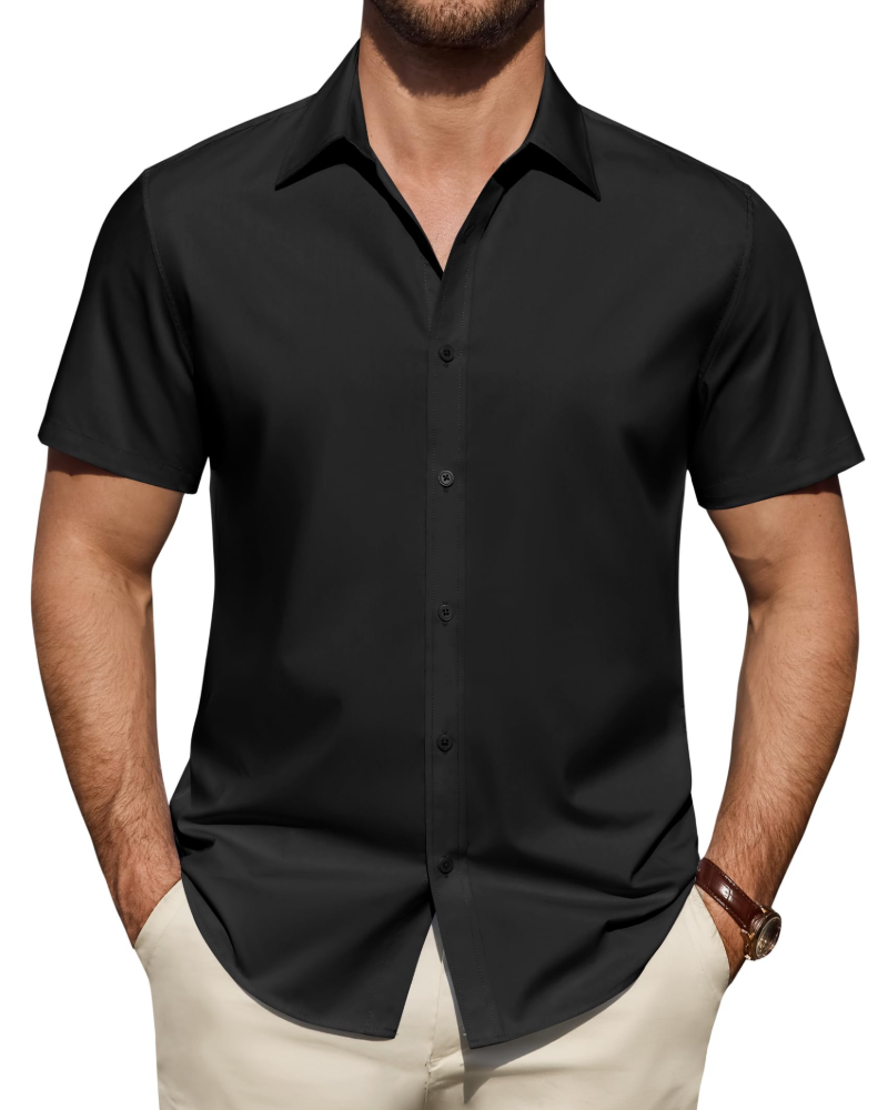 Julius Chemise Homme – Chemise Anti-Taches Stretch Manches Courtes & Style Business
