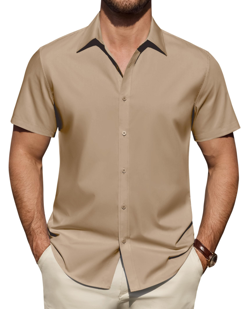 Julius Chemise Homme – Chemise Anti-Taches Stretch Manches Courtes & Style Business
