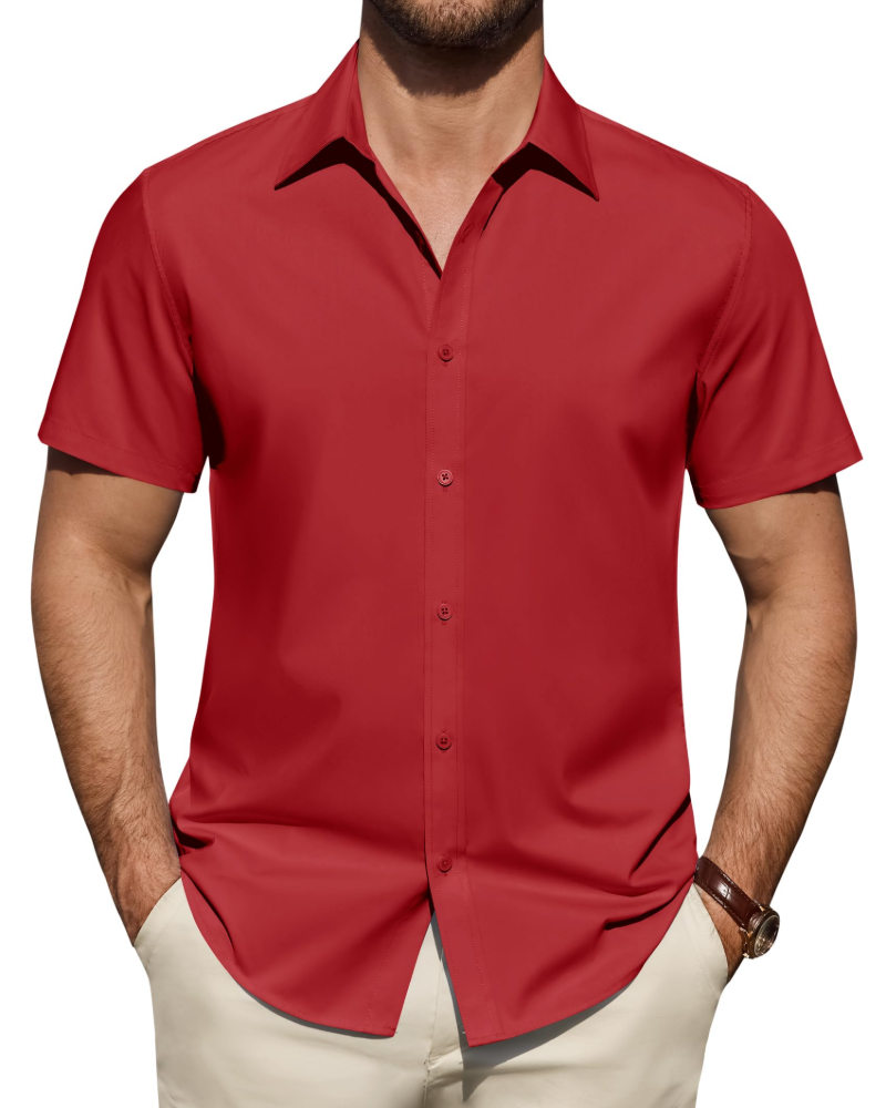 Julius Chemise Homme – Chemise Anti-Taches Stretch Manches Courtes & Style Business