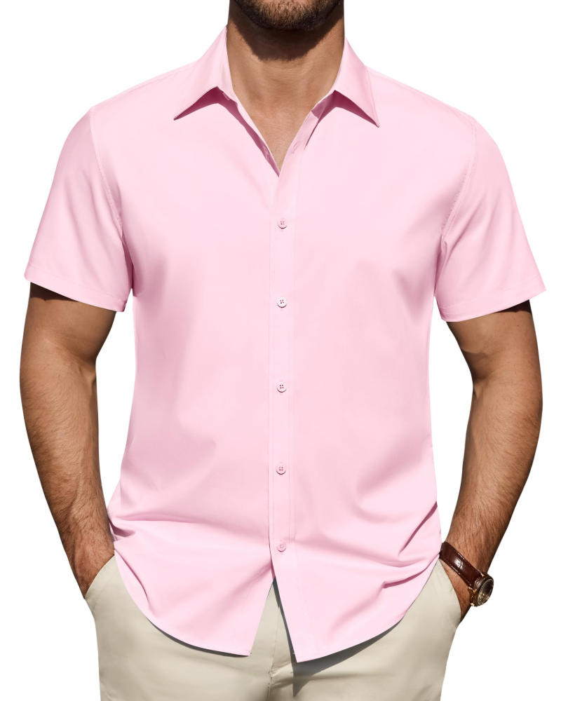 Julius Chemise Homme – Chemise Anti-Taches Stretch Manches Courtes & Style Business