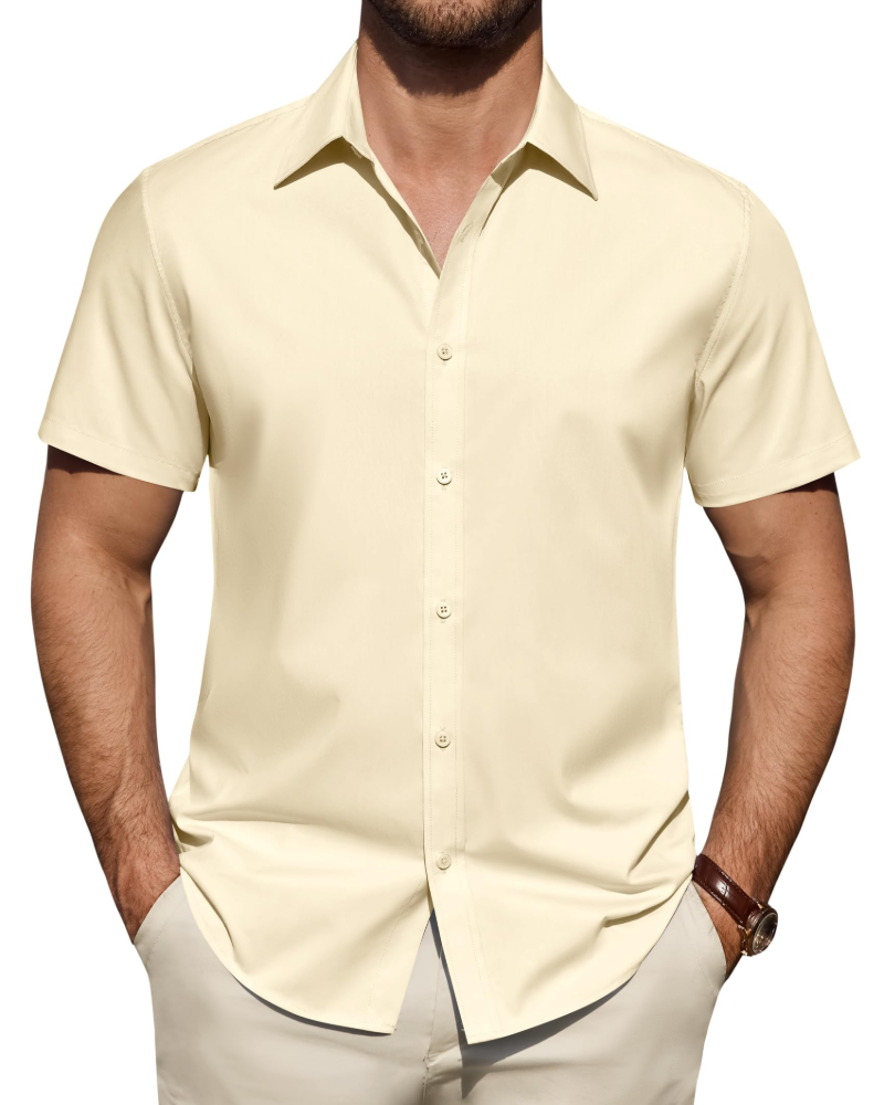 Julius Chemise Homme – Chemise Anti-Taches Stretch Manches Courtes & Style Business