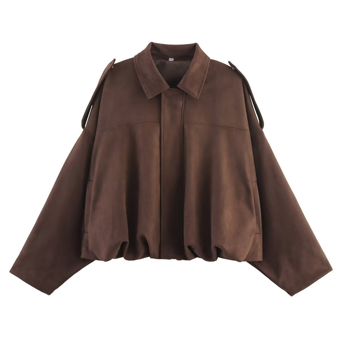 Elliana Veste Femme – Volná semišová bunda s praktickými kapsami na podzim/zimu