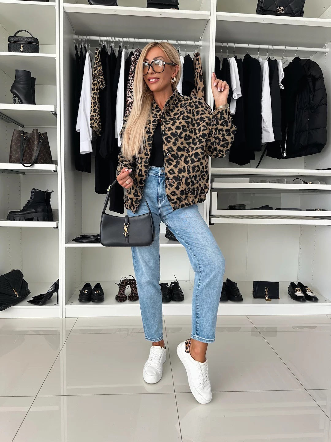 Yusra Γυναικείο Φόρεμα Λεοπάρ – Χαλαρή Κομψή Γραμμή & Μαλακό Άνετο Ύφασμα