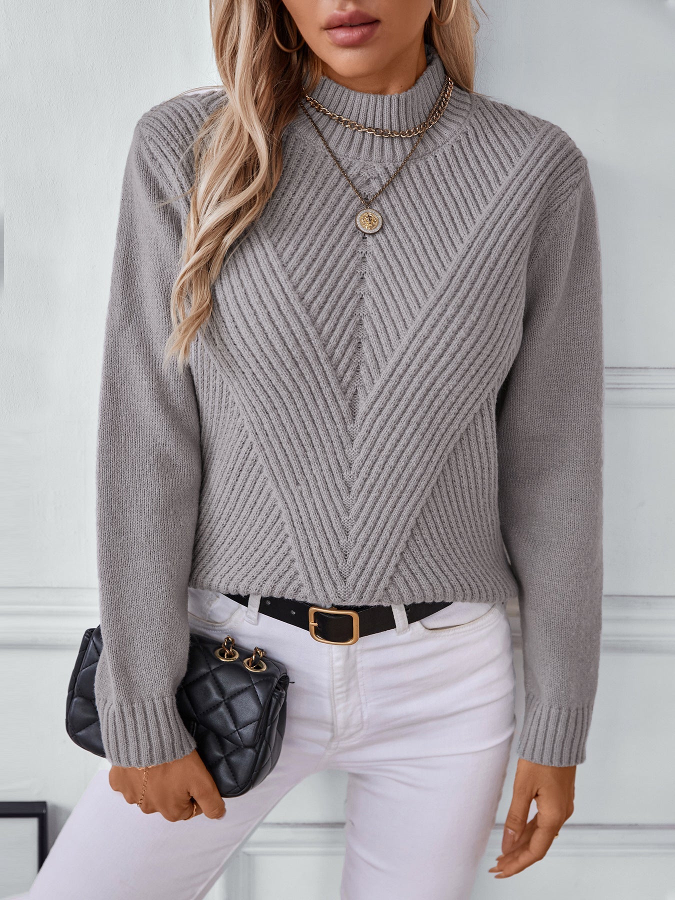 Margaret Pull Femme – Měkký pletený svetr s polorolákem Elegantní & Pohodlný Podzim/Zima