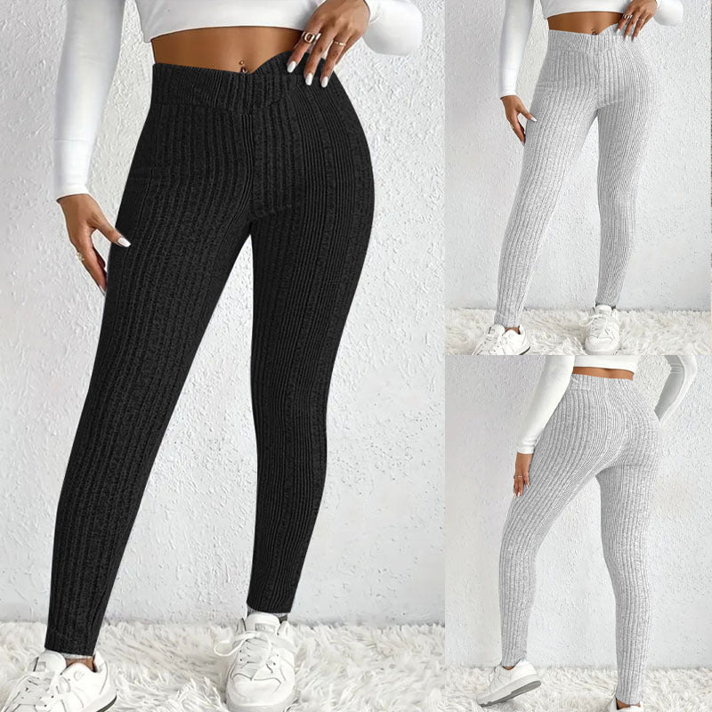 Sage Pantalon Femme – Pantalon à Rayures Chic Ajusté & Confortable pour un Style Moderne Automne/Hiver