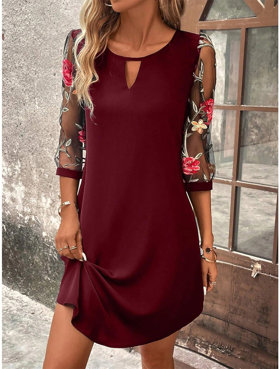 Sharina Dames Nachthemdjurk – Mini Zomerjurk met Bloemenprint & Licht Vloeiende Snit