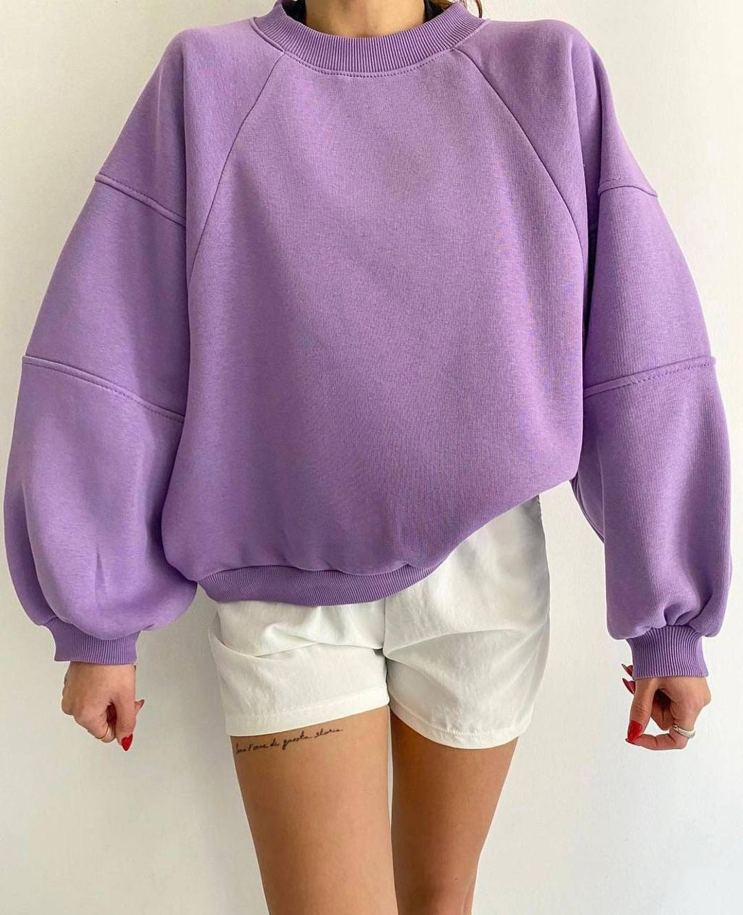 Julieta Sweatshirt Femme – Sweat Oversize en Coton Mélangé Doux & Moderne au Style Décontracté