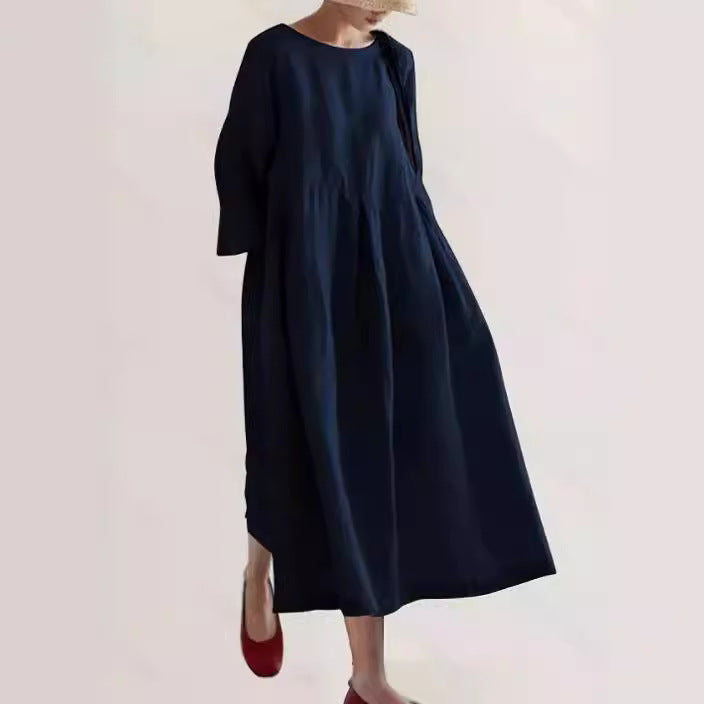 Cielo Vestido Comprido Mulher – Linho Leve, Conforto Natural & Estilo Minimalista Elegante