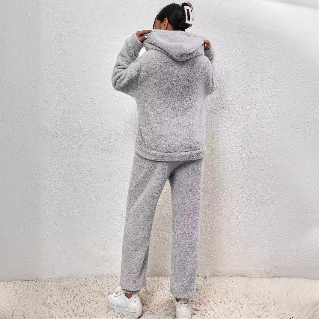 Lillie Ensemble Femme – Tenue de Interior en Polaire Suave con Hoodie y Jogging Cómodos