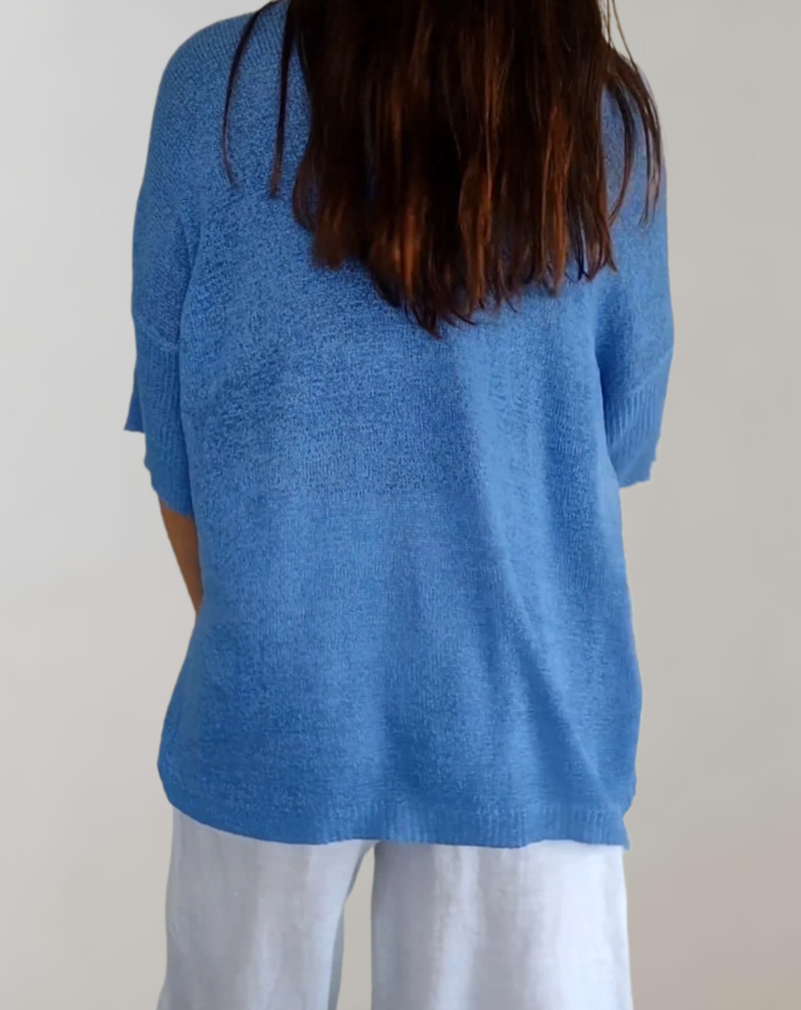 Marise naisten neulottu yläosa – kevyt pitkä yläosa V-kauluksella ja rento tyylikäs ilme