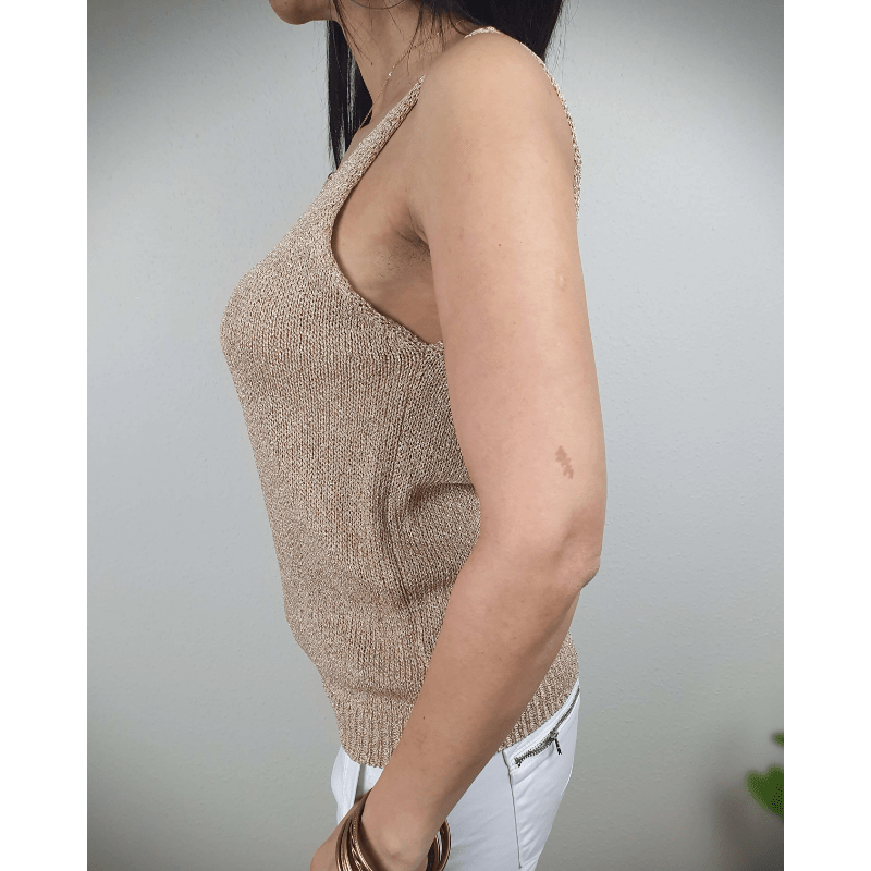 Polina Haut fără mâneci femei – tricot moale respirabil & croială elegantă care avantajează silueta