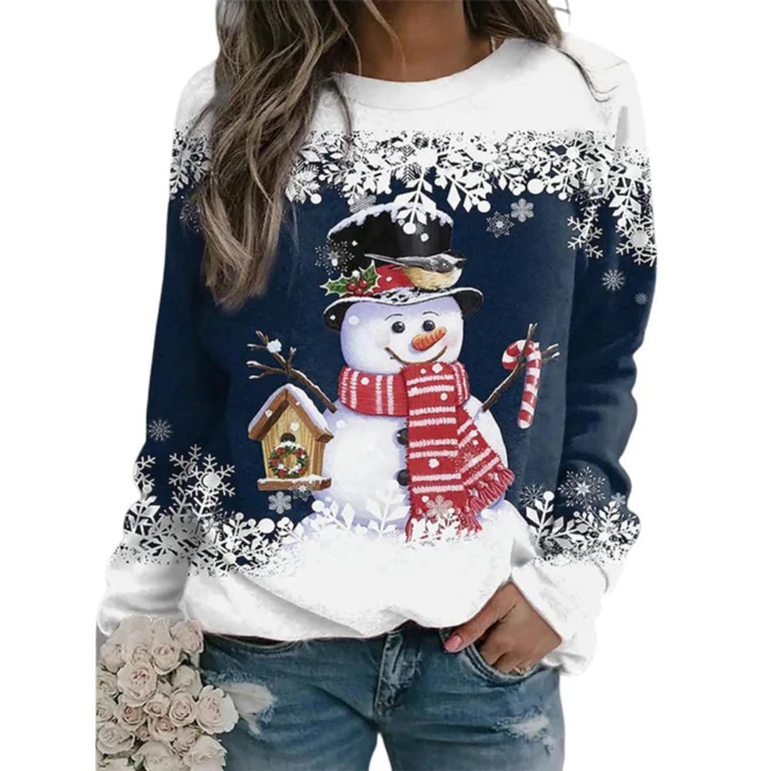 Zariah Pull Femme Noël – Confortable & Festif avec Motif Bonhomme de Neige Élégant
