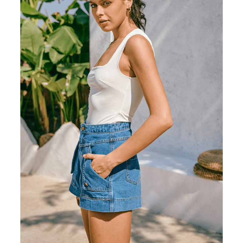 Rada Short Cargo Looksy – Flatterende Høj Talje & Trendy Cargo Lommer Sommer