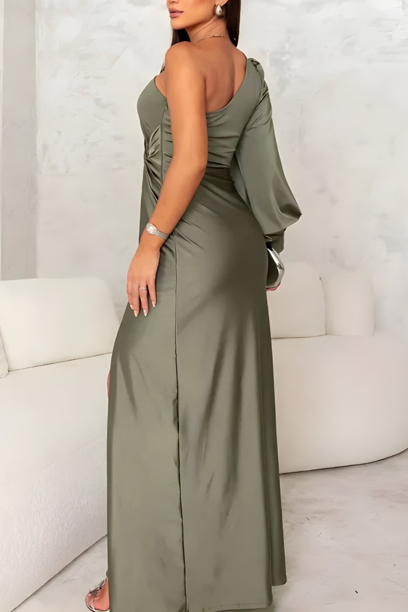 Kaia Robe Longue Femme – Élégante Robe de Soirée Chic avec Coupe Flatteuse & Tissu Fluide