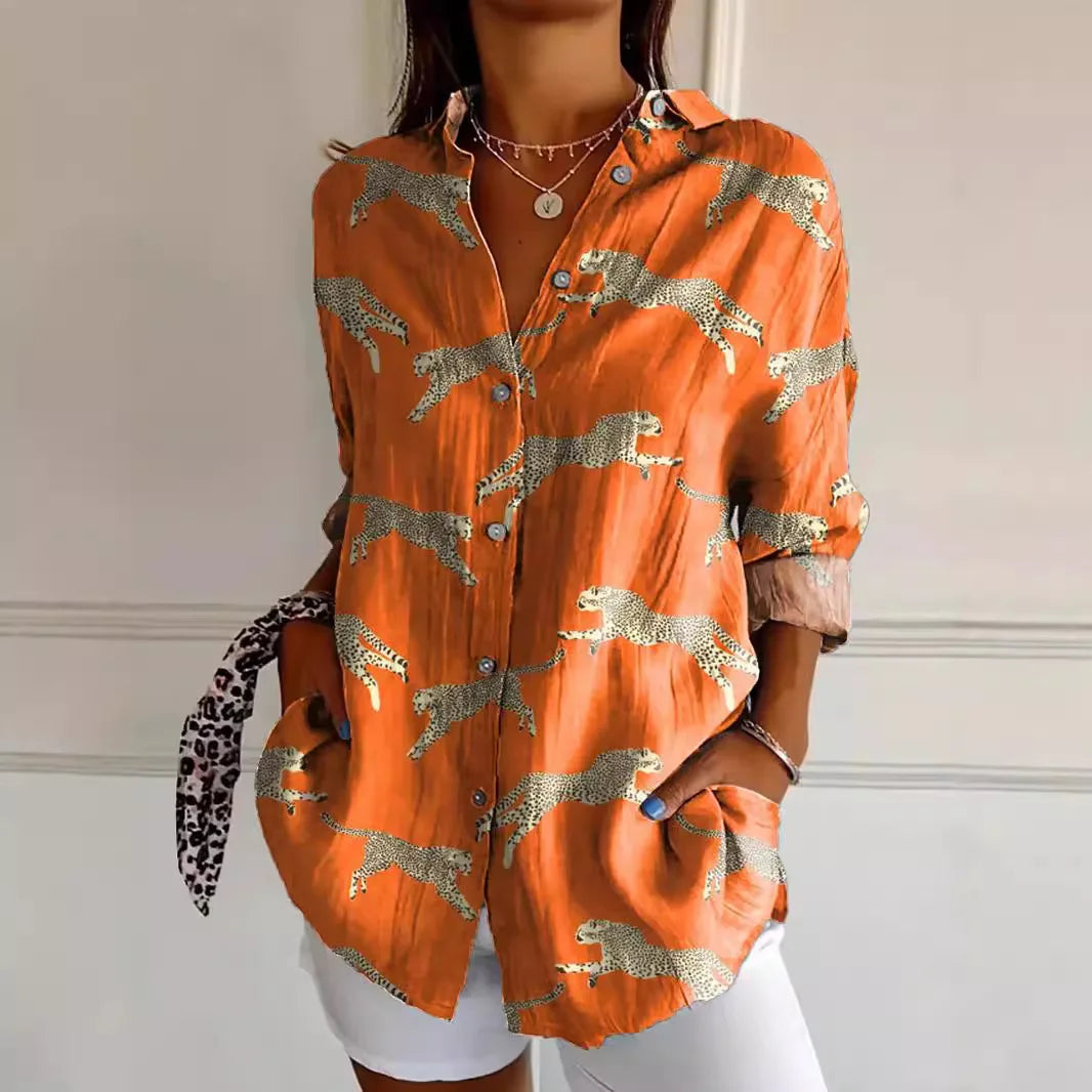 Blusa Gaëlle para mujer – Blusa de verano ligera con estampado floral y escote en V favorecedor