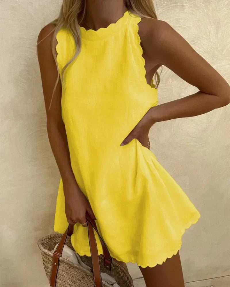 Soléane Sommerkleid für Damen – Kurzes, ärmelloses, leichtes und atmungsaktives Kleid