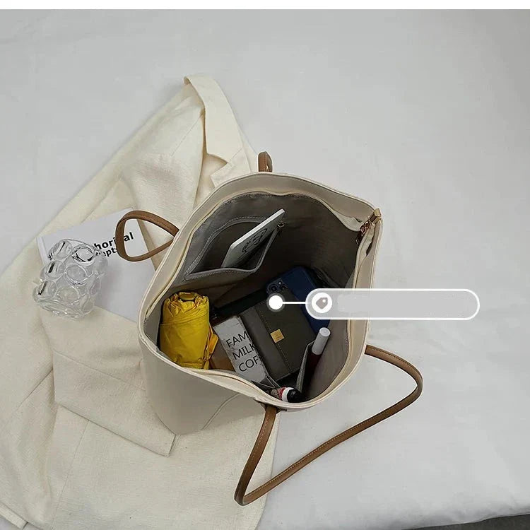 Jivika Sac à Main Femme – Grand Fourre-Tout en Simili Læder med rummeligt rum & indvendige lommer