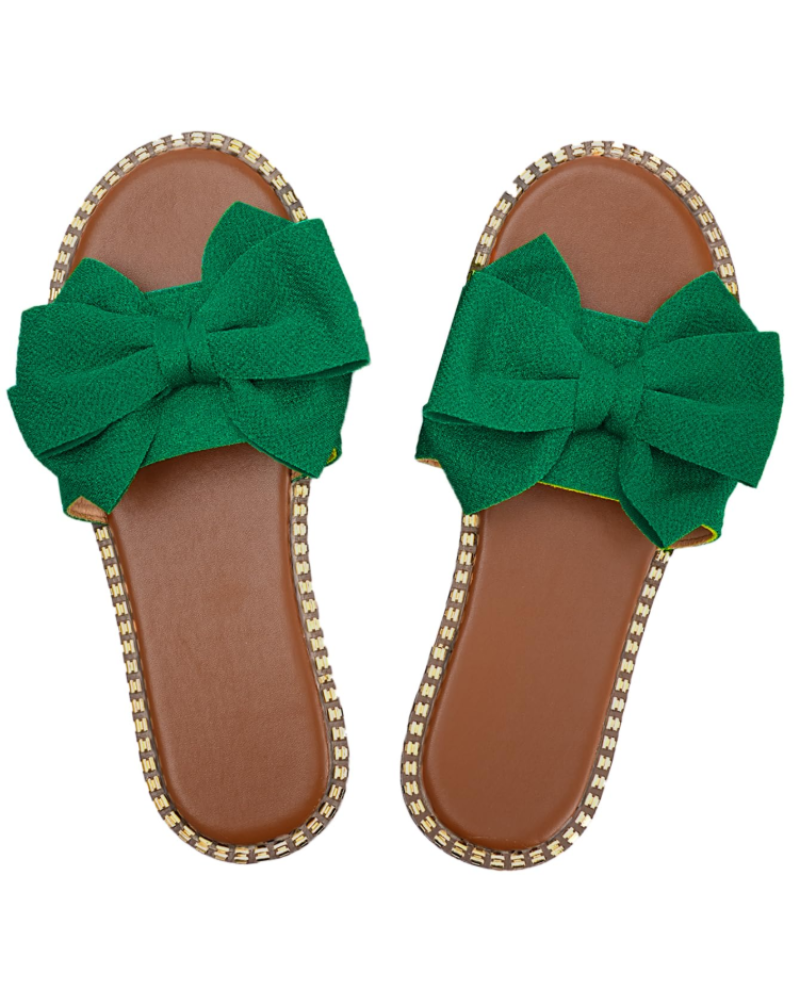 Jola ženske mule – ravne sandale s elegantnim mašnom i ljetnim slip-on dizajnom