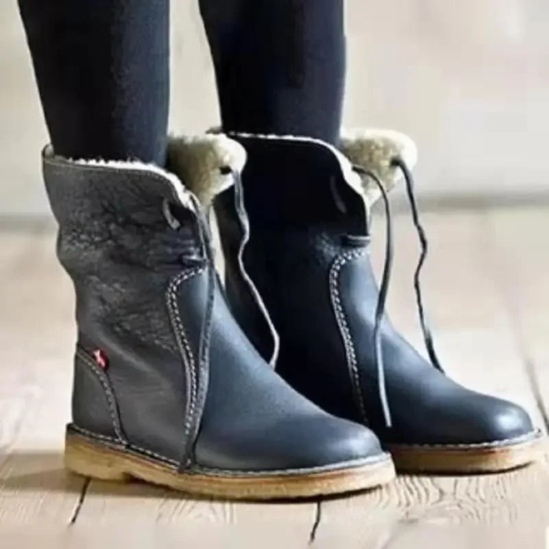Sophie Botas Quentes Femininas Forradas – Botas Elegantes Antiderrapantes com Forro de Pêlo Sintético