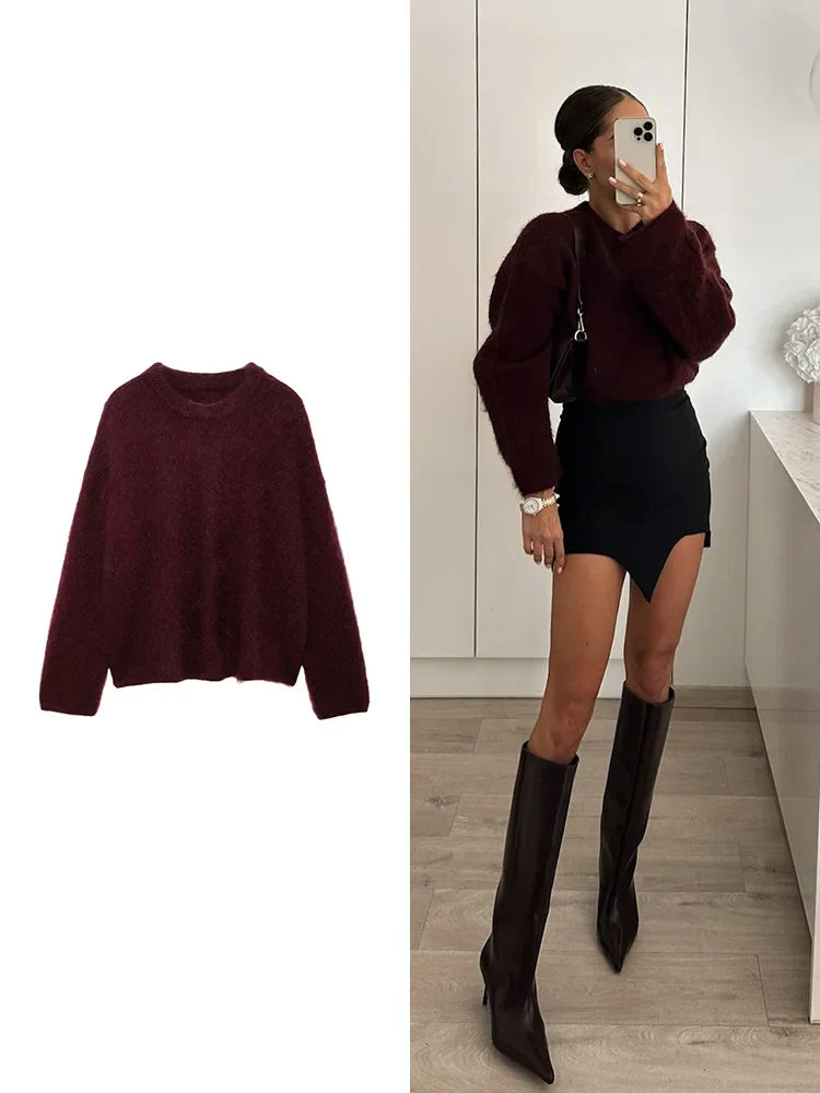 Milas Soft Winter Sweater Women – Casual Fit with Round Neck & Light Warmth