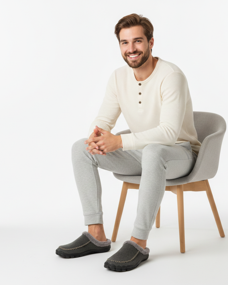 Brye Miehen Vardi Tohvelit – Lämpimät Liukastumista Estävät Helposti Puettavat Tohvelit