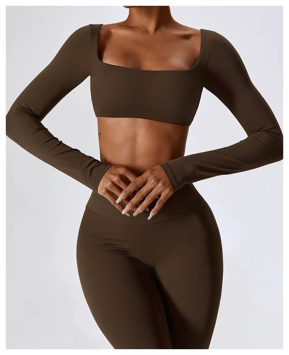 Leila Ensemble de Sport Mujer – Tenue Respirante de Yoga & Fitness avec Legging Évasé & Haut Ajusté