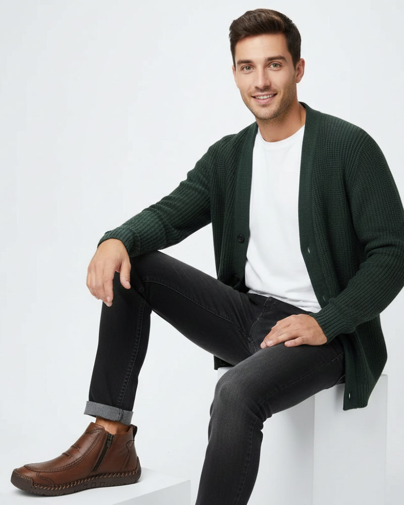 Παπούτσια Quinn Ανδρικά με Ορθοπεδική Στήριξη – Πλευρικό Φερμουάρ, Μακράς Διάρκειας Άνεση & Κομψό Στυλ