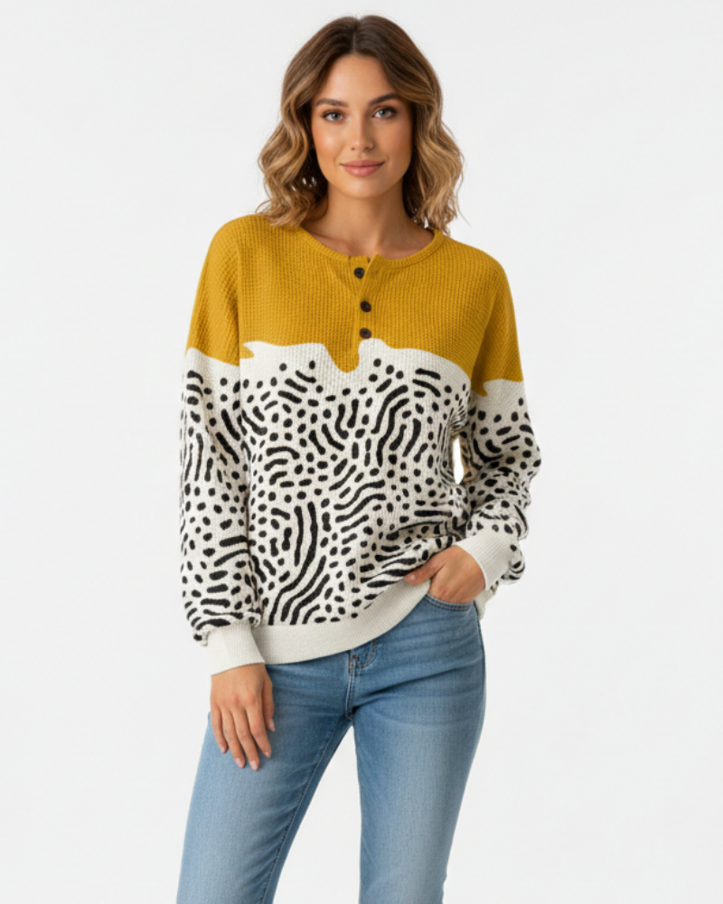 Quinlyn Damenpullover aus dickem Waffelstrick – Weiches, gebürstetes Innenfutter & Wärme für Herbst/Winter