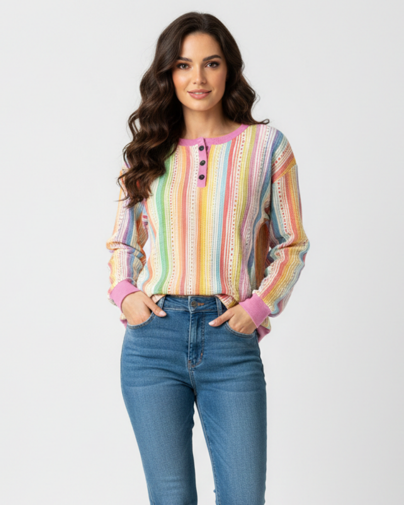 Quinlyn Damenpullover aus dickem Waffelstrick – Weiches, gebürstetes Innenfutter & Wärme für Herbst/Winter