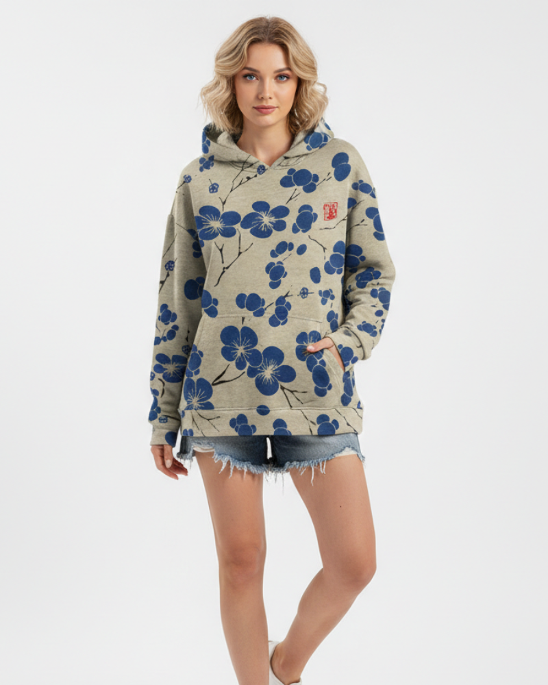 Imelda Sweat à Capuche Femme – Hoodie Doux avec Imprimé Fleurs & Style Décontracté