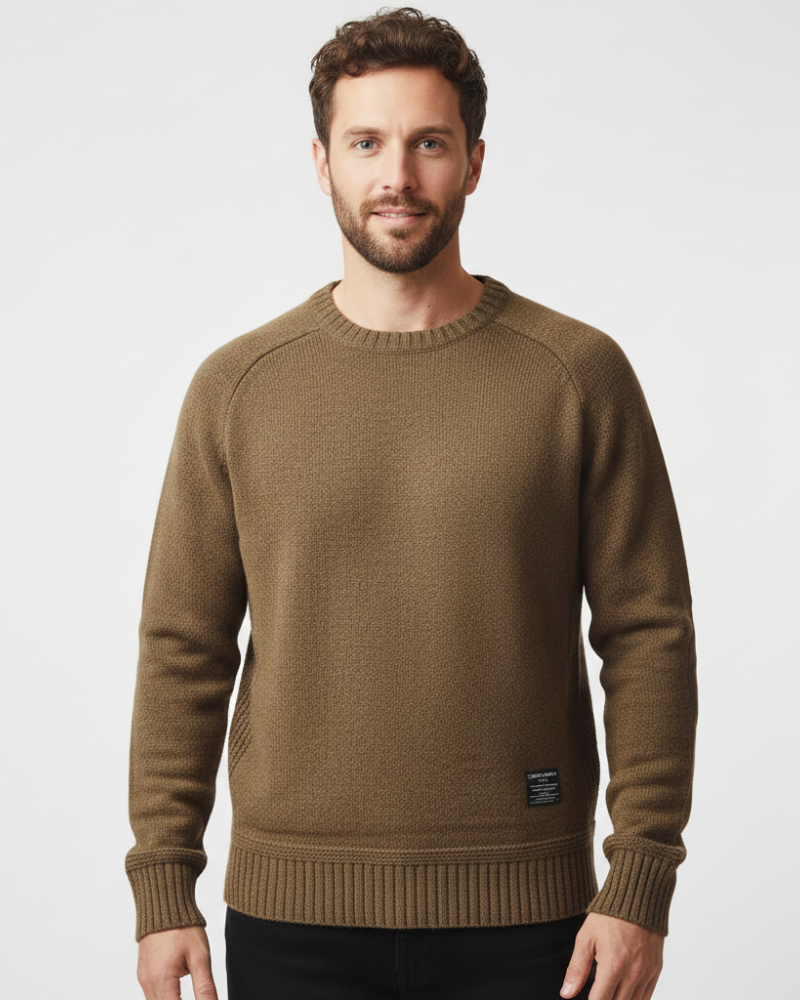 Conrad Modieuze Gebreide Herentrui – Elegant Model met Elleboogstukken Comfortabele Pasvorm