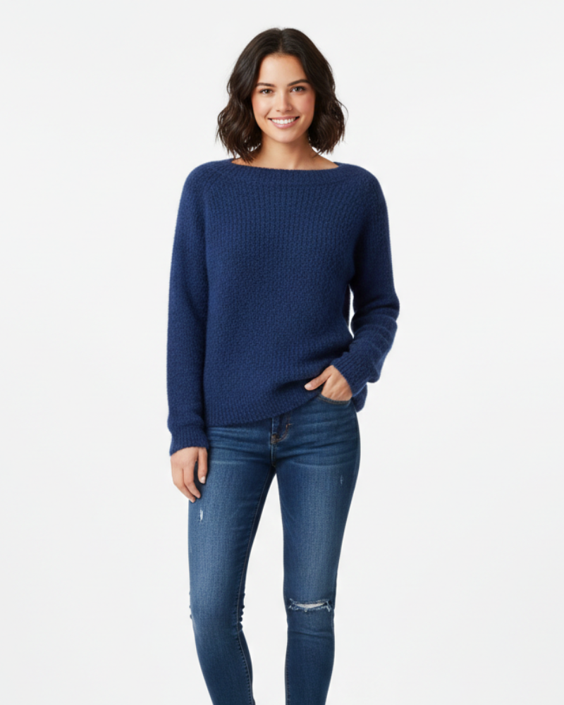 Daphne Pull Tricot Mujer Emora Nova – Tejido Suave, Escote Bote y Corte Cómodo