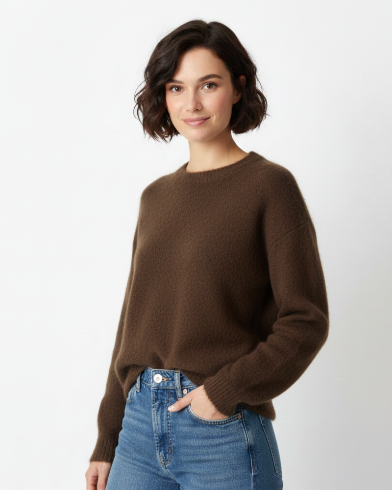 Donna Oversized Damestrui – Zachte Sweatshirt met Ronde Hals en Mohairmix met Comfortabele Pasvorm